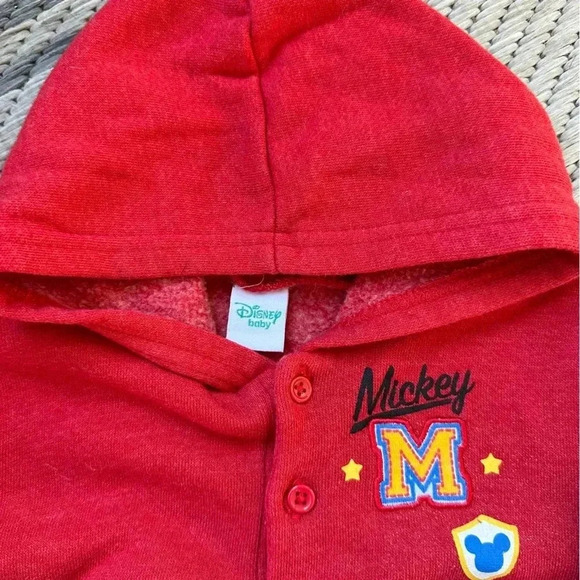 Vintage Kids Disney Baby Mickey Mouse Hooded Sweatshirt Hoodie Size 24 Months - Picture 4 of 5